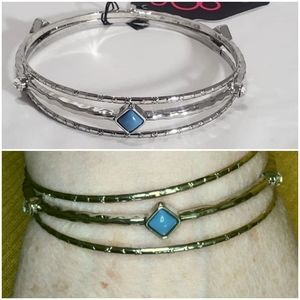 SUNSET FUSION BLUE BANGLE BRACELET SET